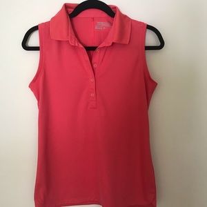 Nike golf polo ladies M sleeveless coral
